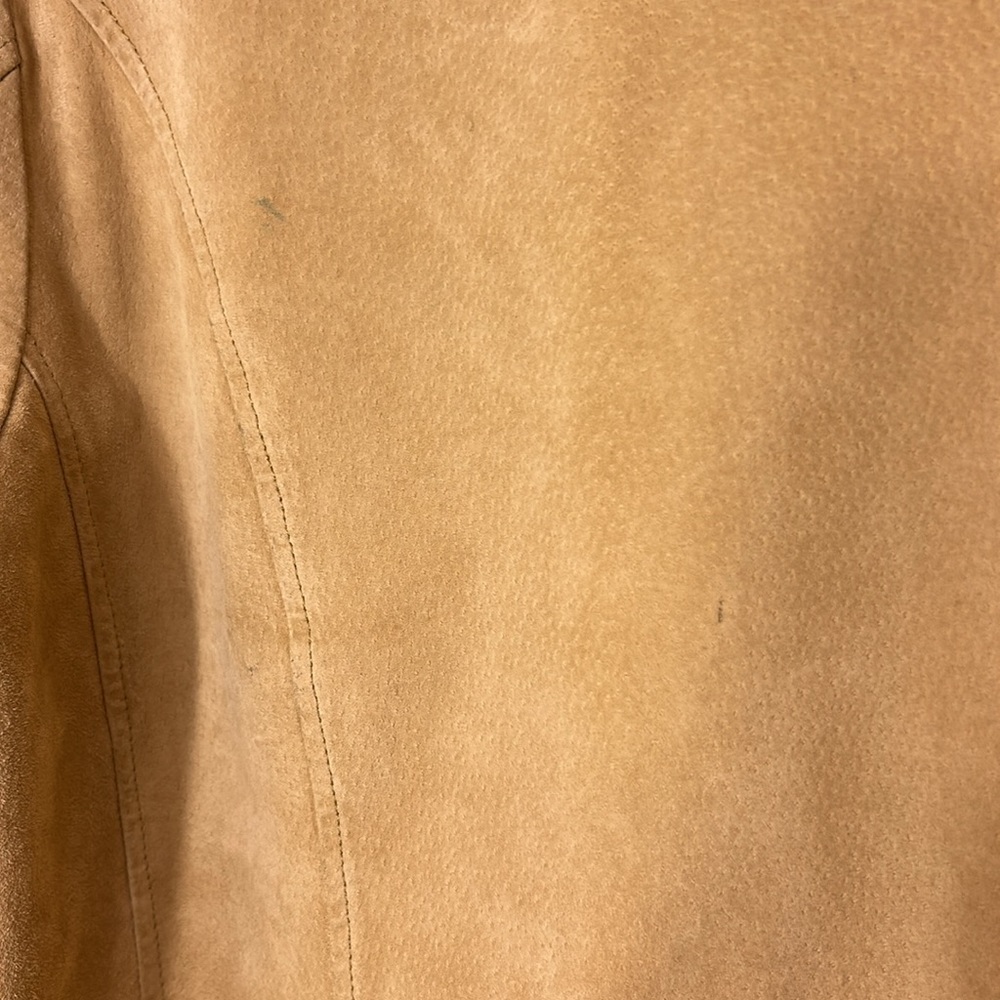 Vintage suede button down long sleeve leather beige tan jacket Aria - Picture 10 of 10